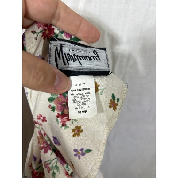 Whirlaway Frocks Vintage Blouse 16WP PETITE Wide Lace Collar Floral Cottage - Picture 12 of 13